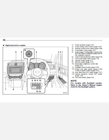 subaru outback 2015 owners manual rhd and lhd
